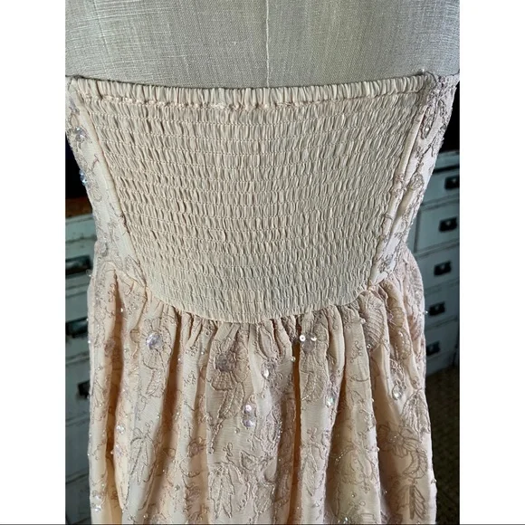 Anthropologie Forever That Girl Sequined Strapless Tiered Midi Dress NWT L
